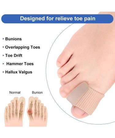 Haofy Toe Separators & Straighteners - Pack of 4 Gel Toe Protectors for Hallux Valgus, Toe Drift & Bunion Correction - Men and Women Toe Sleeve Tube Corrector - Buy Online on GoSupps.com