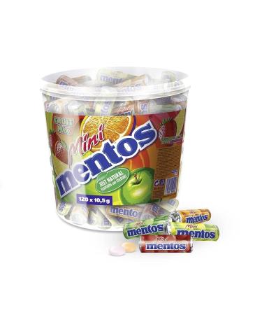 Mentos Mini Fruit Mix Bucket & Chupa Chups Mini Classic Lollipops - 100 Mini Lollipops in Cola Orange Strawberry Apple & Cherry Flavors - Perfect 100 x 6g Fruit Mix Bundle - Buy Online on GoSupps.com