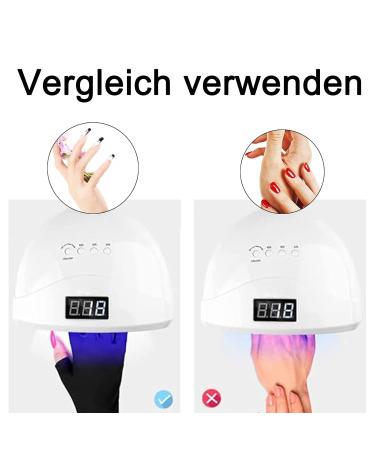 UV Gloves for Nail Care - Fingerless Gel Manicure Gloves for Women | Sun Protection & Nail Art - Black - Buy Online on GoSupps.com