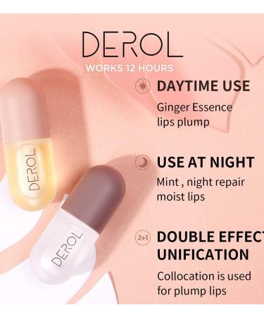 DEROL Lip Plumper Natural Lip Plumper Lip Gloss Lip Enhancer & Lip Care Serum for Fuller Softer Lips Lip Mask Beautiful Fuller Increased Elasticity Lip - Buy Online on GoSupps.com