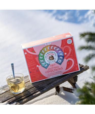 Les 2 Marmottes - Coffret Histoires d'Infusions 75 Sachets - 15 Tisanes - Amateurs de plantes inconditionnels des infusions - Made In France - Sans ar mes ajout s - 116g Histoires d'Infusions - 75 Sachets - Buy Online on GoSupps.com