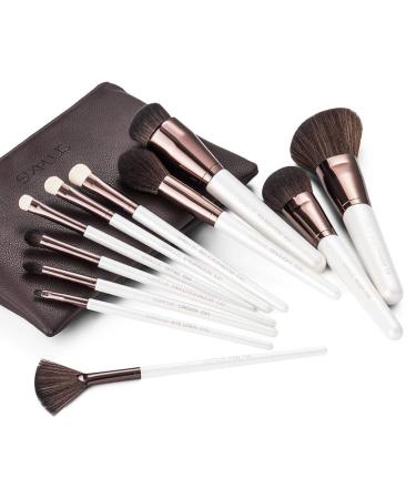 SIXPLUS Travel Makeup Brush Set - 11 Professional Pearly White Brushes with Case | Best Gift for Women Girlfriend & Mom - Foundation Powder Concealer & Eyeshadow - Buy Online on GoSupps.com