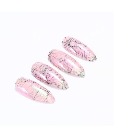 Brishow Short Artificial Nails | 24 pcs Purple Pointed Ballerina Acrylic Press On Fake Nails for Women & Girls - Buy Online on GoSupps.com