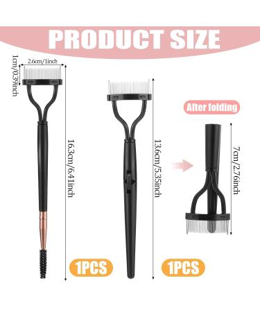 2 PCS Eyelash Comb & Separator Tool | Metal Teeth Mascara Lash Comb for Perfectly Separated Lashes | Clump Remover with Cover - Buy Online on GoSupps.com