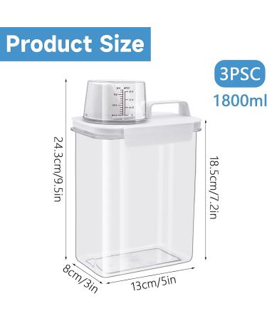 3 Pack Laundry Detergent Dispenser 60oz Large Capacity Laundry Soap Dispenser Plastic Liquid Laundry Room Organizers and Storage with 6 Removable Labels for Laundry Room Powder Fabric Softener - Buy Online on GoSupps.com