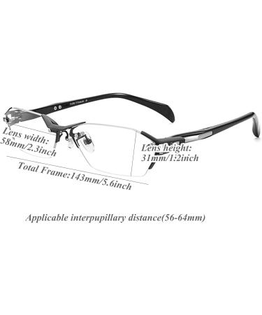 Fashion Rimless Reading Glasses for Men - Blue Light Filter Computer Glasses with Titanium Frame (2.75x) - Buy Online on GoSupps.com