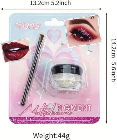 Glitter Green Eyeshadow - Waterproof, Long-Lasting Metallic Gel Texture with Eye Brush - Green-05 - Buy Online on GoSupps.com
