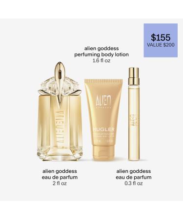 Mugler Alien Goddess Eau de Parfum - Women's Fragrance Gift Set ($200 Value) - Floral & Woody - Full Size 2 Fl Oz Body Lotion 1.7 Fl Oz & Travel Size 0.33 Fl Oz - Buy Online on GoSupps.com