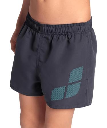 ARENA Boys' Beach Short Logo R Swim Trunks - 152 Asphalt Water | International Shipping Available - Buy Online on GoSupps.com