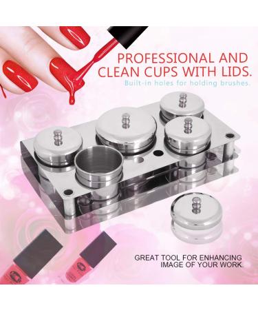 5-Piece Stainless Steel Nail Art Storage Set | Mini Powder & Liquid Dappen Dish for Manicure - Buy Online on GoSupps.com