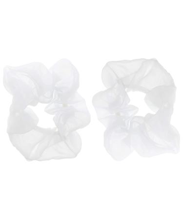 Zac's Alter Ego Set of 2 White Chiffon Extra Large Organza Scrunchies