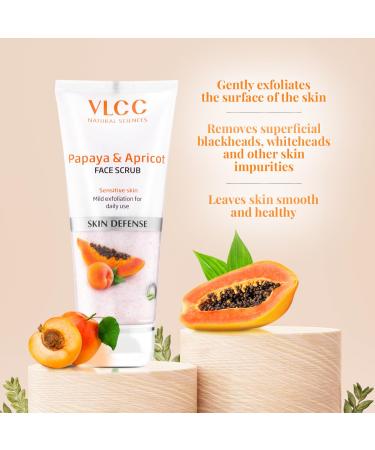 VLCC Papaya & Apricot Face Scrub (80gm) Exfoliating Facial Cleanser for Radiant Skin | International Shipping Available - Buy Online on GoSupps.com