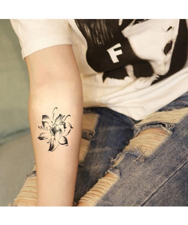 Oottati Small Cute Lotus Flower Temporary Tattoo Set - Pack of 2 - Buy Online on GoSupps.com