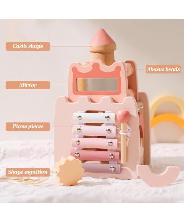 Shop Celebrity Babe Montessori Toys - 5 in 1 Pink Wooden Learning Toys for Baby Girls | Motor Skills Activity Cubes for Ages 3+ - Buy Online on GoSupps.com