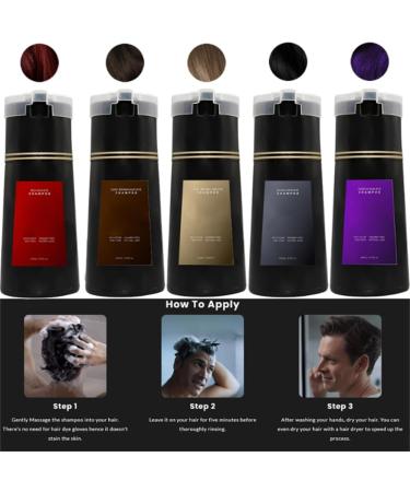 Plant formula does not damage the hair lazy no bleaching dye/hair agent hair dye shampoo instant hair dye shampoo (with hair dye comb) Instant Dye Shampoo for Men & Women (Red) - Buy Online on GoSupps.com