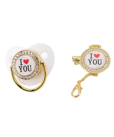 Shop Silicone Baby Pacifier | Bling Infant Dummy with Chain Clip for Newborns - International Shipping Available - Buy Online on GoSupps.com