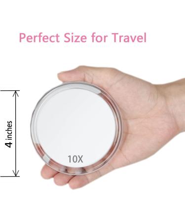 MILEDUO 10X Magnifying Makeup Mirror | Suction Cup & Travel Friendly | Ideal for Plucking Eyebrows | 4 Inch | 1 PCS - Buy Online on GoSupps.com