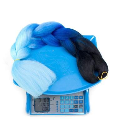 RN BEAUTY Synthetic Jumbo Braiding Hair 24 Inch - Ombre Jumbo Braids 3 Bundles Deal for Twist Crochet Weave Braid - Heat Resistant High Temp Fiber - Black/Blue/Azure - Buy Online on GoSupps.com