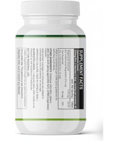 Magnesium Glycinate 1100mg (Elemental Magnesium 242mg) with Zinc 10mg (as Zinc Picolinate) Per Serving - 120 Capsules (Pack of 1) - Buy Online on GoSupps.com