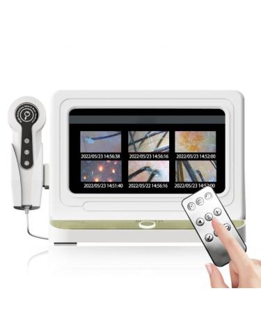 SDTOOP LCD Scalp Detector Digital Hair and Skin Analysis Microscope Remote Control + 50/200× Binoculars + Frame Comparison