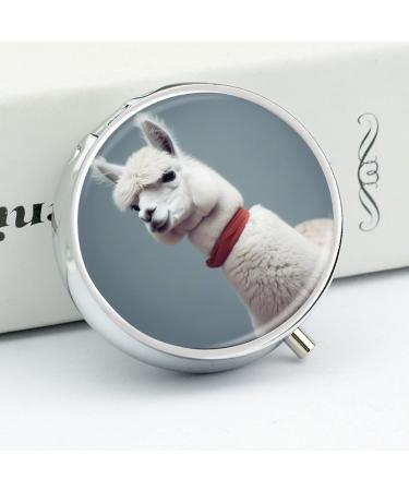 Travel Pill Box with 3 Compartments - Portable Alpaca Printed Pill Organizer for Handbag & Pocket - Buy Online on GoSupps.com