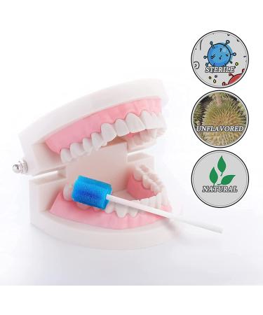 Voarge 100 Mouth Care Sticks - Disposable Oral Hygiene Sponges for Clean Mouths | Cotton Sponge Mouthpieces - Blue - Buy Online on GoSupps.com