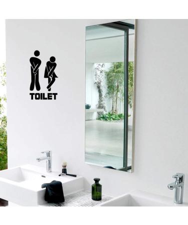 PULABO Unisex Toilet Sign Decal Creative Toilet Entrance Sign Sticker Wall Decals Hotel Washroom Wall Door Stickers Decor Cost-effective and Sturdy Durable - Buy Online on GoSupps.com