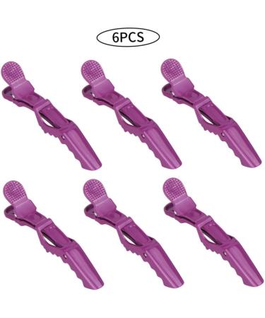 Crocodile Hair Clip Hairdressing Styling Alligator Sectioning Clamp Hairpins 6PCS Purple Clips Barrettes - Buy Online on GoSupps.com