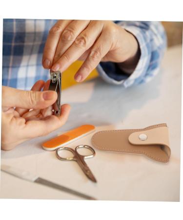MERRYHAPY Beauty Scissors Grooming Clippers Grooming Scissors Manicure Scissors Nail Scissor Storage Holder Nail Scissor Storage Cosmetic Holder Leather - Buy Online on GoSupps.com