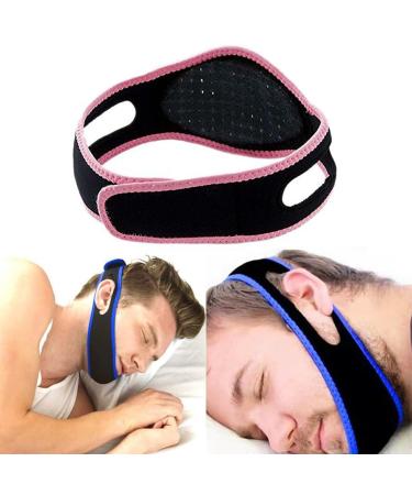 Anti Snore Chin Strap Anti Snoring Chin Strap for Men Adjustable Breathable Anti-Snoring Headband Suitable for Men and Women (Color : Pink)