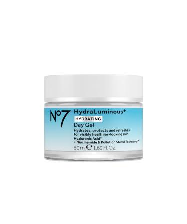 No7 HydraLuminous+ Hydrating Day Gel Moisturizer - Hyaluronic Acid and Vitamin B3 Niacinamide Face Moisturizer to Hydrate Protect & Refresh Skin - Supports Skin Barrier Repair (1.69 Fl Oz)