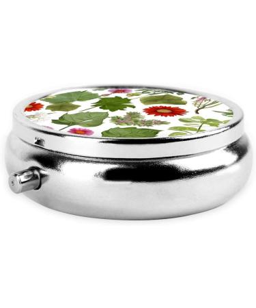 Tropical Flower Parrot Printed Mini Round Pill Box | 3 Compartment Travel Pill Organizer | Portable Medicine Case for Home & Office - Buy Online on GoSupps.com