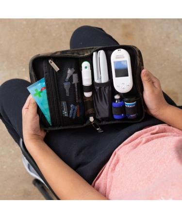 Sugar Medical Diabetes Supply Case - Brown Camo | Organize Glucose Meter, Test Strips, Lancet, Insulin & Pens - Buy Online on GoSupps.com