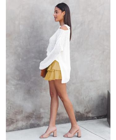 LAEMILIA Elastic Waist Floral Print Mini Skater Skirt - Yellow (Size L) - Buy Online on GoSupps.com
