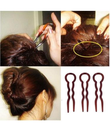 3Pcs U-Shaped Hairpin - Women s Plastic French Bobby Pins | Quick Styling Tools & Accessories - Buy Online on GoSupps.com