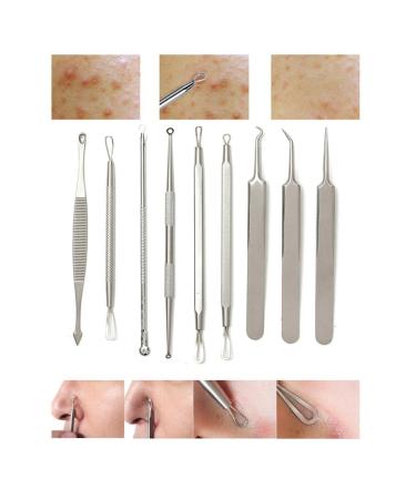 OETUIOW 9pcs Blackhead Remover Tool Kit - Professional Pimple Comedone Extractor Set for Pimples, Blackheads, Zit Removal - Forehead, Facial, and Nose - Buy Online on GoSupps.com