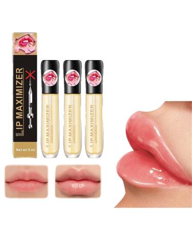 PICKX Vitamin E Lip Plumping Serum Lip Plumper Lip Plumping Serum Lip Hyaluronic Instant Lip Filler for Moisturize Eliminate Dryness Wrinkles Enhances Plump Gloss (3PC)