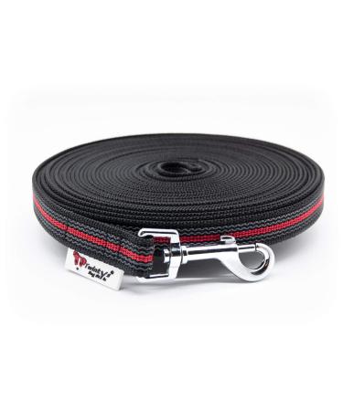 Twinkys Dog Style tow leash dog leash 20 mm wide for dogs up to 50 kg - without hand loop 35 meters black red made in Germany 35 meters black red 20 mm to 50 kg