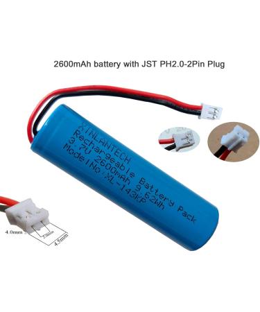 2600mAh Rechargeable Li-ion Battery for Croove B0143KH9KG Voice Amplifier - 2 Pack with JST 2.0-2Pin Plug - International Shipping Available - Buy Online on GoSupps.com