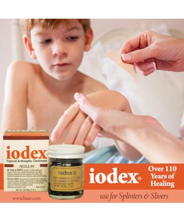 BAAR Iodex Topical Healing Ointment 4.7% Iodine for Infection Prevention and Soothing Relief Perfect for Cuts Scrapes Wounds Bruises Minor Burns Bug Bites Rashes & More Made in The USA 1 oz - Buy Online on GoSupps.com