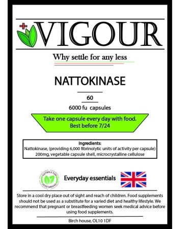 Nattokinase - 60 High Strength 6000fu Capsules