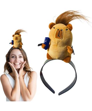 Uozonit Stuffed Animal Hair Clips | Women Girls Hair Clip Stuffed Capybara Shape | Teen Girls Fashion Headwear with Vivid Expression for Makeup Traveling Beach Parties Brown - Buy Online on GoSupps.com