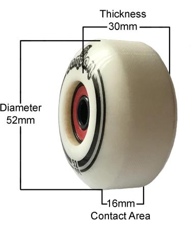52mmX30mm Skateboard Wheels (4 Pcs) | 100A Hardness Street Skateboarding Wheels with ABEC-7 Bearing | Professional Grade White Wheels for Tricks and Grinds - Buy Online on GoSupps.com