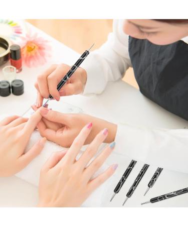 Tools - Nail Liner Brush Dotting Pen | Double Ended Multifunctional Nail Brushes Miniature Painting Brushes Nail Liner Brush Dotting Pen Black - Buy Online on GoSupps.com