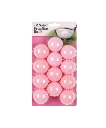 Intech Practice Golf Balls without Holes, Dimpled Limited Flight Plastic Golf Balls for Indoor and Backyard Fun (Assorted Colors) Pink