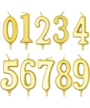 Birthday Candle Cake Number 0-9 | Gold Numeral Candles for Birthday Celebration - Shop Now - Buy Online on GoSupps.com