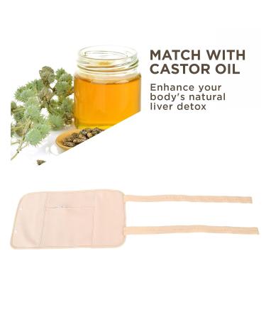 Castor Oil Pack | Adjustable Leak-Proof Wrap for Liver Detox Soft Khaki - Buy Online on GoSupps.com
