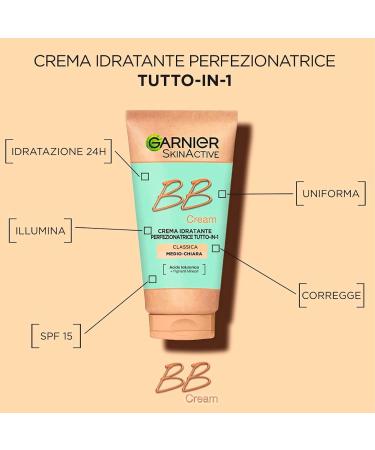 Garnier SkinActive BB Cream Perfecting Face Moisturizer All in 1 SPF25 Medium Light Shade + Anti-Aging Liquid Concealer - Color 02 Nude with Sponge Applicator - Buy Online on GoSupps.com