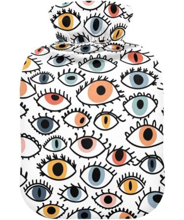 Naanle Colored Eyes Hot Water Bottle with Cover - 2L Heat & Cold Therapy Pain Relief for Hands & Feet Ideal for Bed Use - Buy Online on GoSupps.com