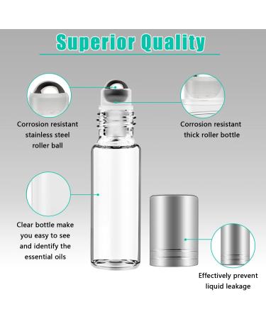 12 Pack Refillable Roll-On Glass Bottles for Essential Oils Fragrances & Cosmetics - 10ml/5ml | Gzhaimai - Buy Online on GoSupps.com